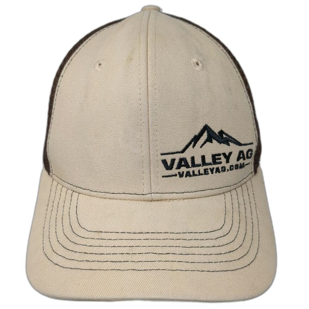 Vie Trucker Hat Brown Beige One Size Snapback Mesh Mountain Valley Ag Farming